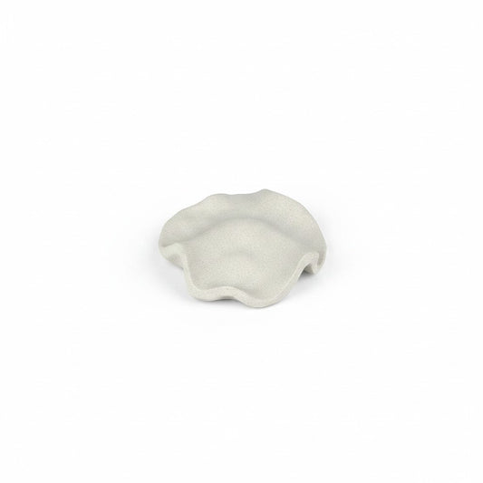 Solace & Smoke textured white ceramic petal-shaped dish for rings and small treasures.