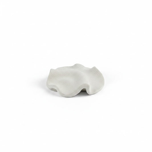 Solace & Smoke textured white ceramic petal dish for rings and small treasures.
