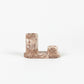 Solace & Smoke minimalist desk organizer with two compartments in marbled brown and cream tones. Textured material.