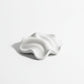Solace & Smoke matte white textured sculpted wave decorative tray.